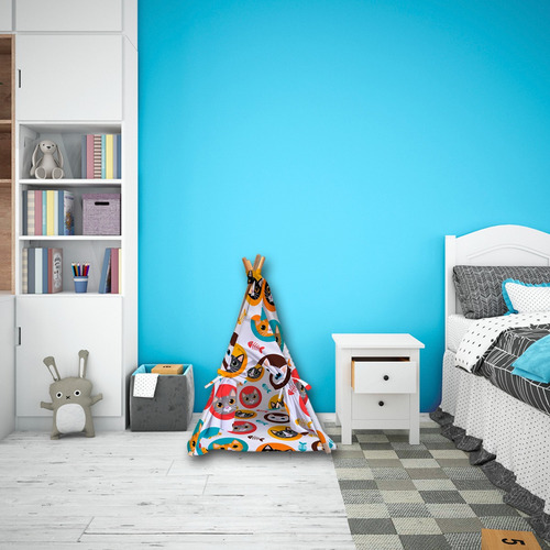 Tipi Para Perro Gato Casa Con Cama Colchoneta Mascota 80cm Color Gatos