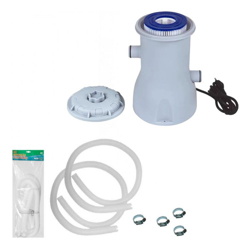 Filtro 2200 L/h 110v Para Piscina + Kit Reposição Mangueira