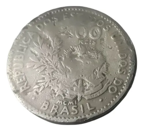 Moneda Brasil 400 Reis 1901 S.guerra (Usado)
