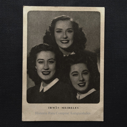 Tarjeta Fotografía Hermanas Meirelles Dedicada Año 1948