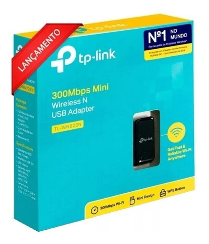 Imagem 2 de 5 de Mini Adaptador Usb Wifi N 300mbps 2.4ghz Tp-link Tl-wn823n