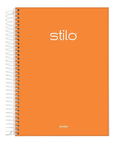 Caderno Espiral Capa Dura Jandaia Neon 10 Matérias 160 Fls Cor Laranja