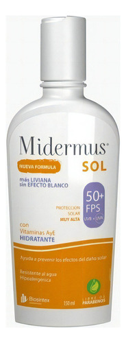 Midermus Protector Solar Con Vitamina A Y E Fps50 150ml