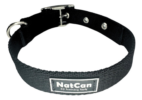 Collar Para Perros Natcan Tipo Hamilton Hebilla Reforzada Color Negro Tamaño Del Collar L