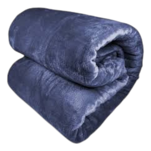Kit 2 Cobertor Casal Corttex Turim Soft Macio Toque De Seda Liso Azul