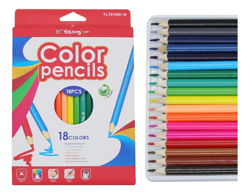 18 Lápices De Colores Set De Arte De Lápiz Color Profesional