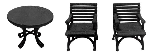 1/64 Mini Adornos Muebles Miniatura Resina Mesa Y Negro