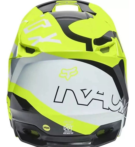 Casco V1 Skew Niño Amarillo Fluo Moto Enduro Fox Juri Atv Diseño Solido Tamaño Del Casco Yl