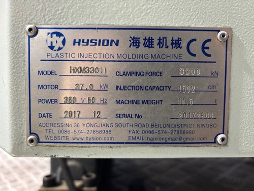 Maquina Inyectora Plasticos 330 Ton Con Servomotor (Usado)