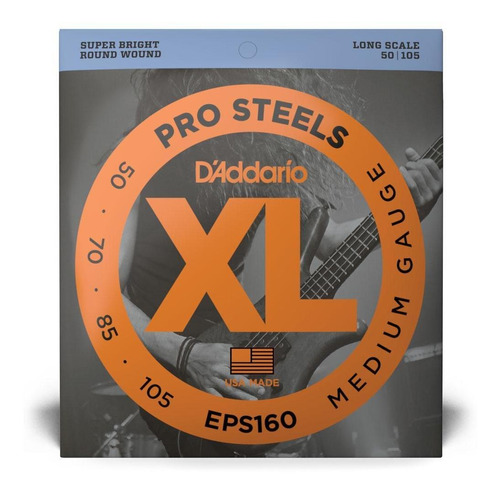Encordoamento Baixo 4c .050 D'addario Xl Pro Steels Eps160