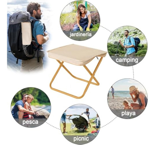 J Taburete Plegable Portátil Estilo Extralargo,cremallera