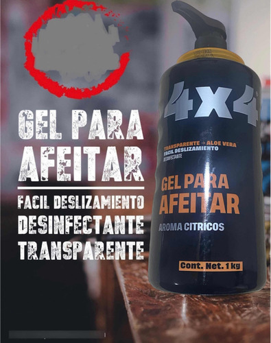 Gel Para Afeitar Aroma Citricos 4x4 Profesional 1kg Barberia