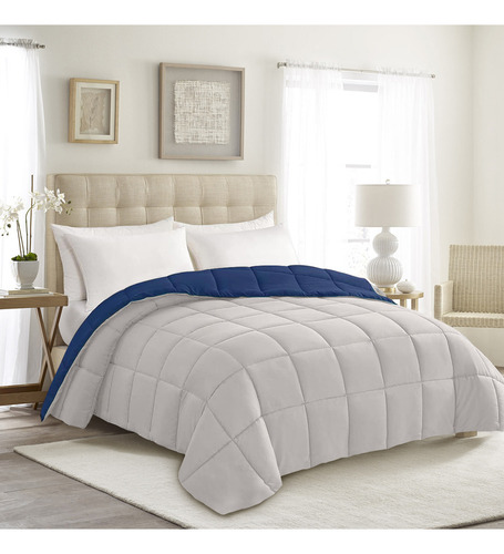 Edredón Acolchao Doble Vista Para Toa Stación King Diseño E La Tela Rayas 259cm×223cm Color Azul Rayas