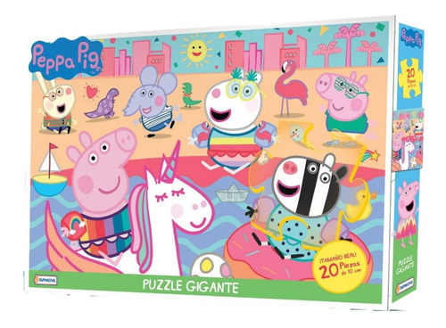 Puzzle Gigante 20 Pzas De 10cm Peppa Pig Juego De Mesa