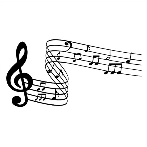 Adesivo De Parede 58x115cm - Notas Musicais Música