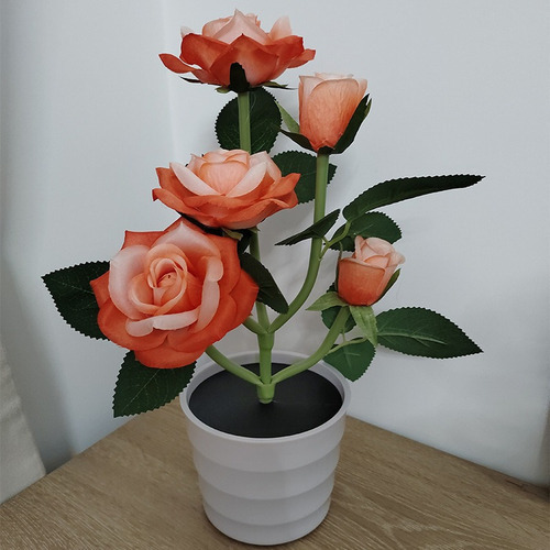 - Luz Led Rosa Flor Con Energía Solar Al Aire Libre