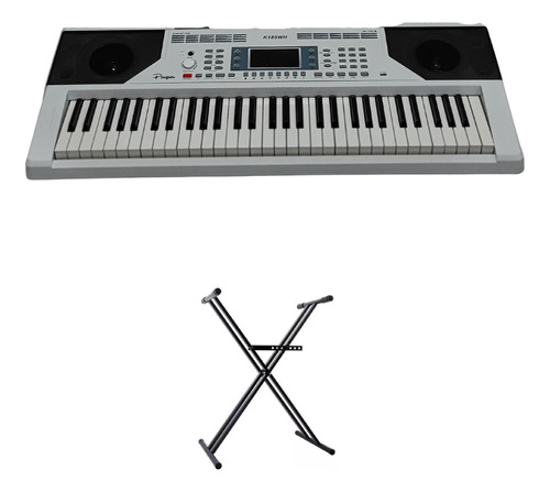 Combo Teclado Parquer K180wh Sensitivo + Soporte Pata Doble 