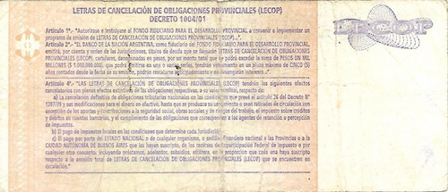Ec# 204 R Bono $ 10 Lecop Reposicion B+ Palermo (Usado)