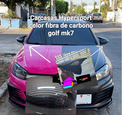 Espejos Golf Mk7 Mk7.5 Carcasas Par Plástico Color Fibra 