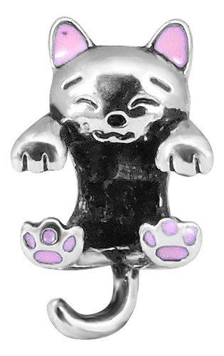 Charm Abrazo Gato Michi En Acero Inox Compatible Pando