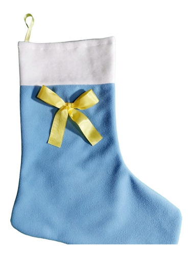 Botas Navideñas Celestes Grande, 47 Cm, Ind. Uruguaya