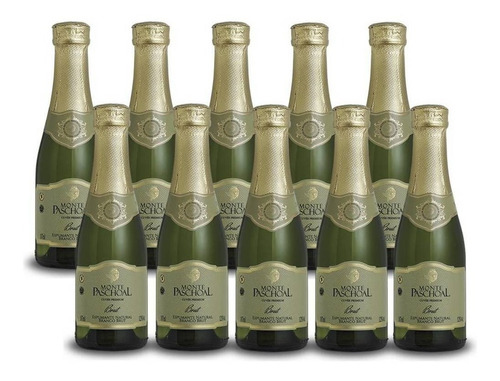 Kit 10 Unidades Mini Espumante Monte Paschoal Brut 187mlMonte Paschoal 187 ml pacote x 10 u