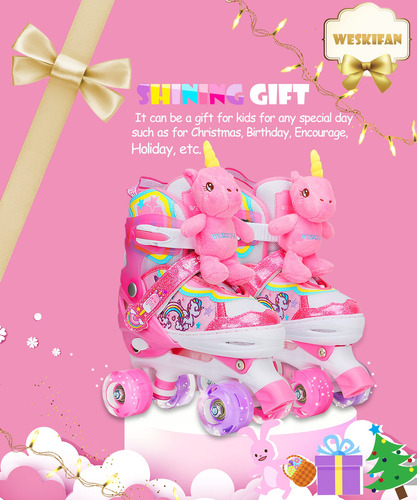 Patines De Unicornio Para Niñas Con Ruedas Brillantes Ajusta