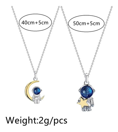 Collares De Parejas Luna Estrella Regalo Novios Día Del Amor