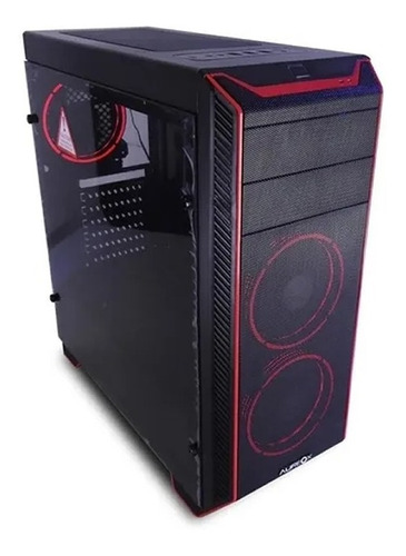 Gabinete Pc Gamer Aureox Hebe Arx 340g Cooler Led Rojo