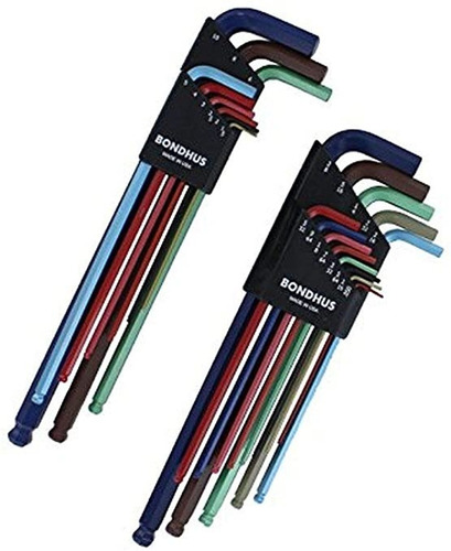 Bondhus Llaves Hexagonal Bola Juego 69600 (colores) 22 Pzas