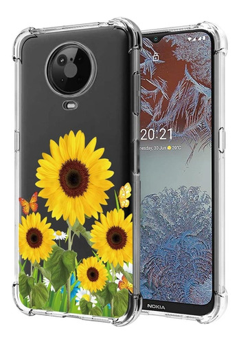 Funda Para Nokia G10/g20 Transparente Diseño De Girasol