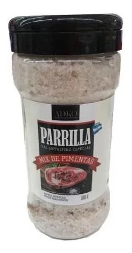 Sal Entrefino Especial Parrilla Mix De Pimentas Adko 500grs