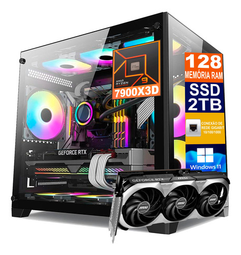 Pc Gamer Ryzen 9 7900x3d Ssd 1tb, 32gb Ddr5, Rtx 4080 Super