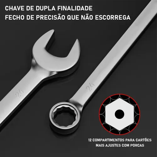 Jogo De Chave Kit 8 Maleta De Ferramentas Completa Mecânica