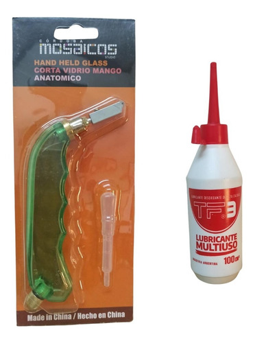 Pinzas Mosaiquismo: Cortante De Vidrio + Aceite Lubricante