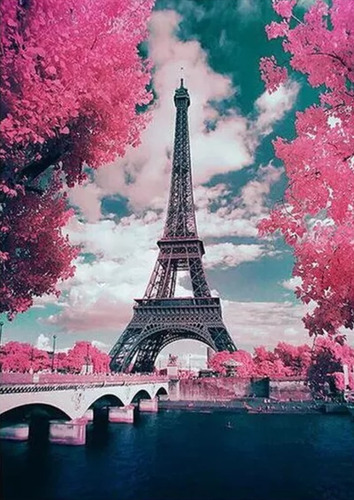 Pintura Com Diamantes-diy 5d Strass- Torre Eiffel 1-40x50 Cm