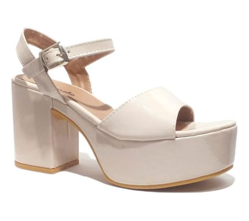 Imagen 2 de 4 de Sandalias Mara Charol Beige