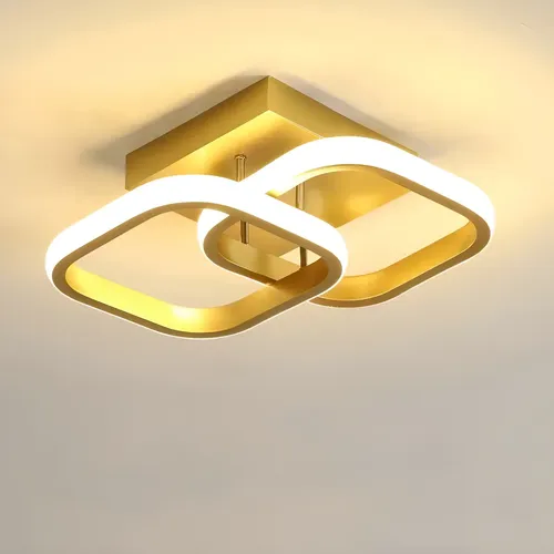 Luminária De Led Sobrepor Moderna Elegante 20w 3 Em 1 Estrutura Dourado 127/220v
