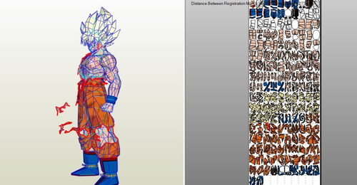 Planos Figura Goku Super Sayayin Para Armar, Dragon Ball Z | MercadoLibre