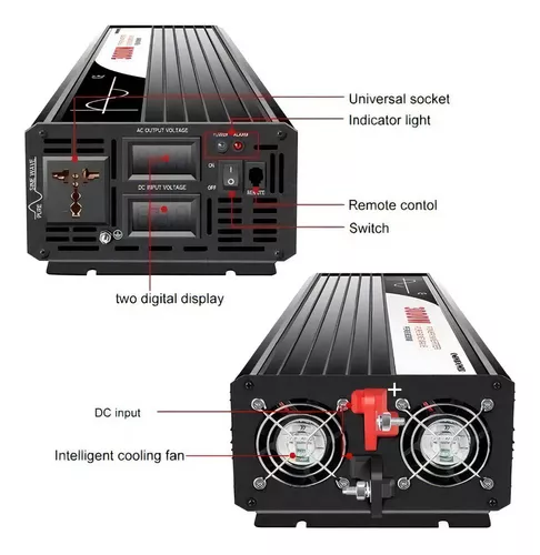 Inversor Conversor 24v 220v 3000w Pico 6000w Onda Pura Usb