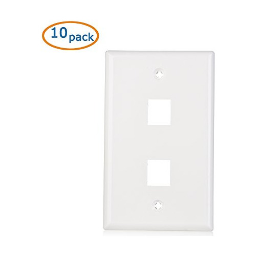 10-pack Low Profile 2-port Keystone Jack Wall Plate In ...