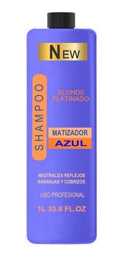 1 Litro Shampoo Matizador Cabellos Azul Rubios Platinados