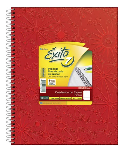 Cuaderno Exito E7 Espiralado - 21x27 Cm - 60 Hs - Ray/cuad 