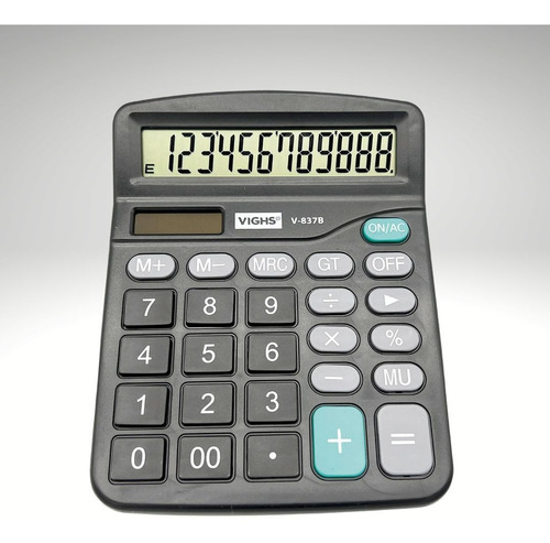 Calculadora De Mesa Grande 12 Dígitos V837b Cor Preto