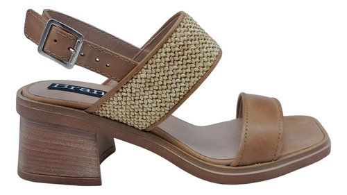 Sandalia Cuero Trenzada Base Goma Zapato  Moda Mujer 1441