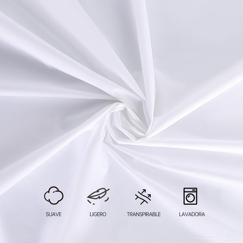 Protector De Colchón Hipoalergénico Impermeable King Size Blanco Liso King