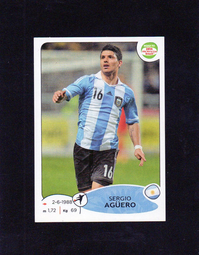 Road To Brasil 2014. Figurita N° 69. Kun Aguero. Mira!!!