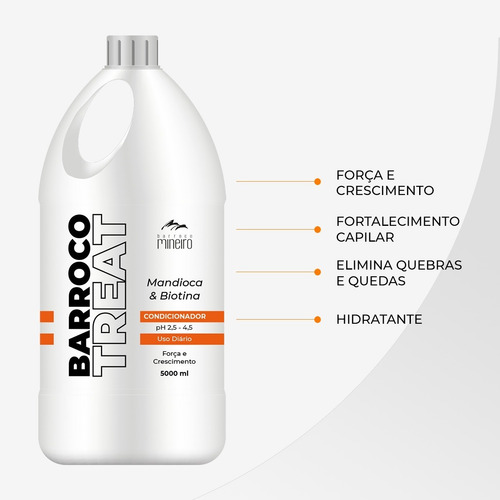Kit Barroco Mineiro Mandioca E Biotina Sh + Cond 5l Treat