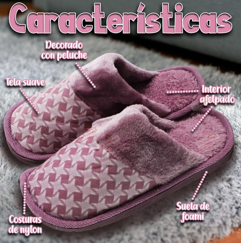 Imagen 2 de 9 de Pantuflas Sandalia Unisex Peluche Suave Comodas Felpa Mixta