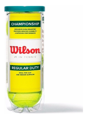 Pelota De Tenis Wilson Championship Championship Regular Duty Color Amarillo Por Pack De 3 Unidades Por 3 Por Paquete
